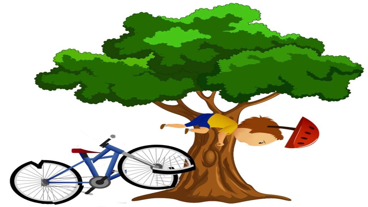 <p style="text-align: left;"><span style="color: #ffffff;">Da pogledamo &scaron;ta se desilo sa na&scaron;im biciklistom. <br />Posle sudara sa stablom on je poleteo sa bicikle unapred kao i njegova kaciga.&nbsp;To se dogodilo zbog&nbsp;inercije.</span></p>